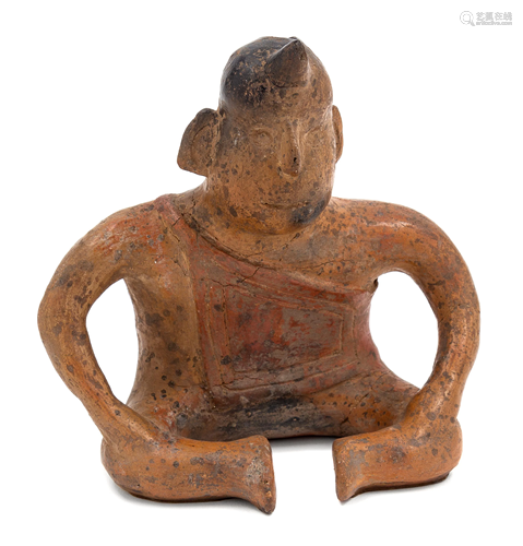 A Colima Pottery Figure Height 6 1/4 inches.