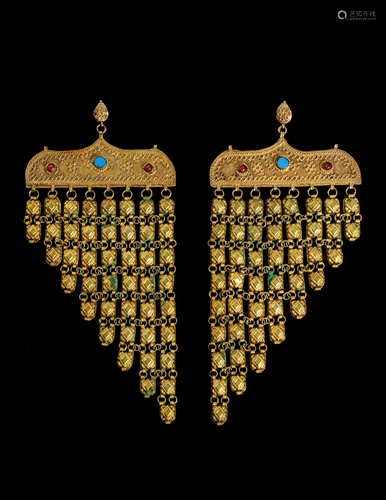 A Pair of Egyptian or Near Eastern Gilt Meta…