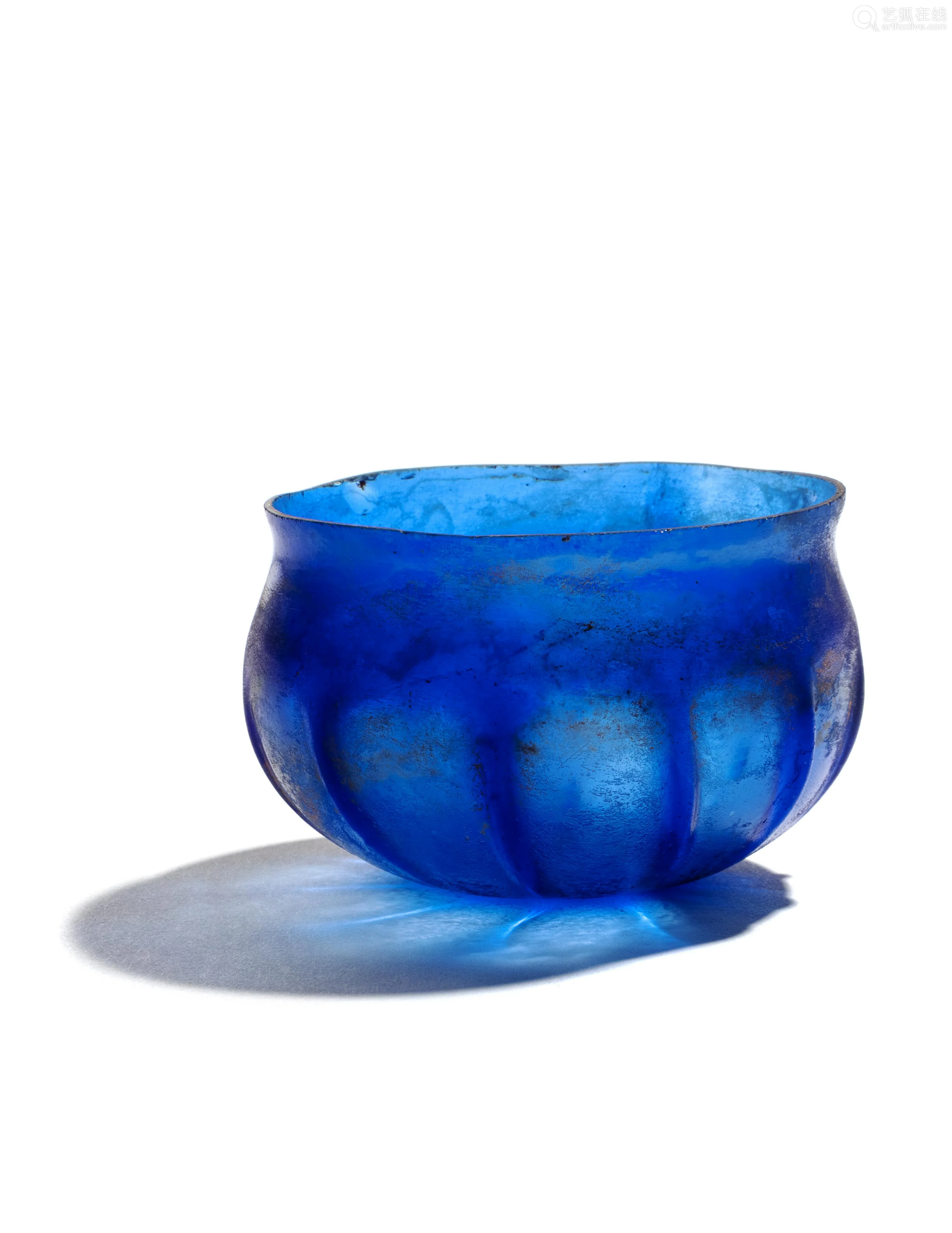 A Roman Blue Glass Ribbed Bowl－【deal Price Picture】