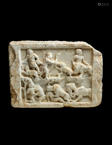 A Roman Marble Relief with a Hunting Scene