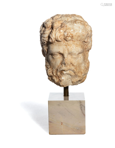 A Roman Marble Head of a Bearded Male,…