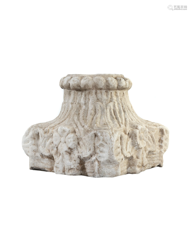 A Continental Carved Marble Capital