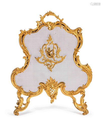 A Louis XV Style Gilt-Bronze Firescreen Height 3…