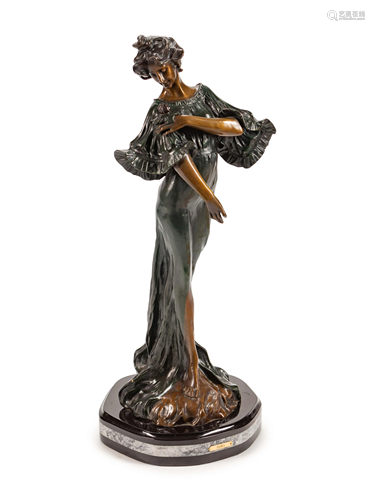 A Patinated Bronze Figure: Flora Height 30 x …