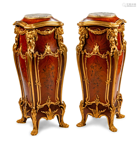 A Pair of Louis XV Style Gilt-Bronze-Mounted …