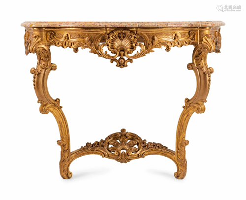 A Louis XV Style Giltwood Console Height …