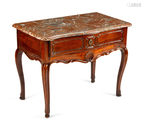 A Louis XV Provincial Carved Walnut Table Heig…