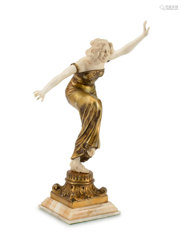 An Art Deco Gilt-Bronze Figure of a Dancer…