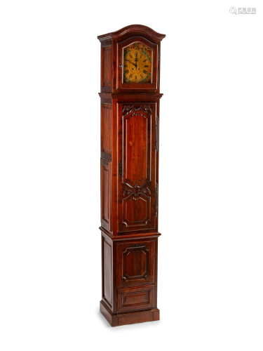 A French Provincial Walnut Longcase Clock He…