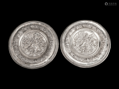 A Pair of Victorian Silverplated Mythological …