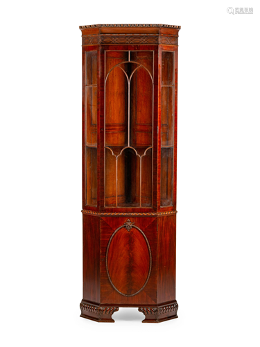 A George III Style Mahogany Corner Cabine…