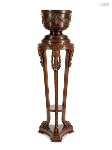 A George III Style Carved Mahogany Jardini…