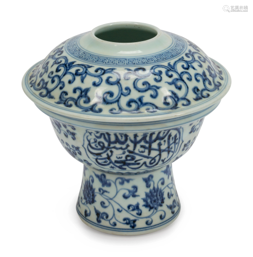 A Chinese Blue and White Porcelain Covered …