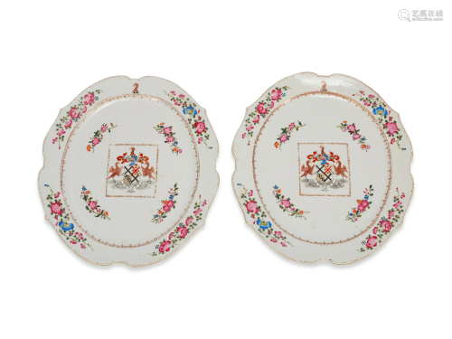 A Pair of Chinese Export Porcelain Armorial …
