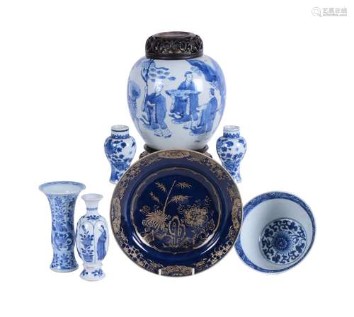 A Chinese blue and white ginger jar