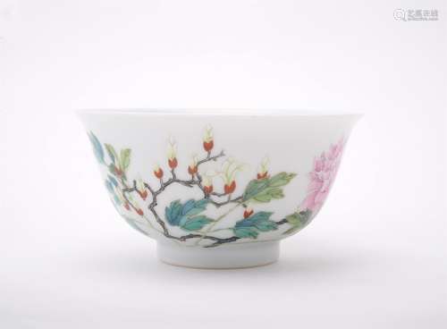 A Chinese famille rose 'peony' bowl