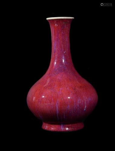 An attractive Chinese Flambé glazed baluster vase