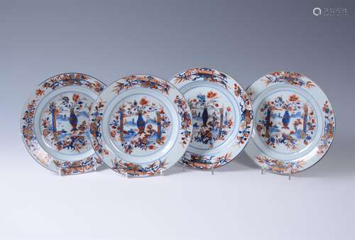 A set of four Chinese Imari plates