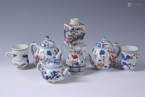 Three Chinese Imari teapots and covers