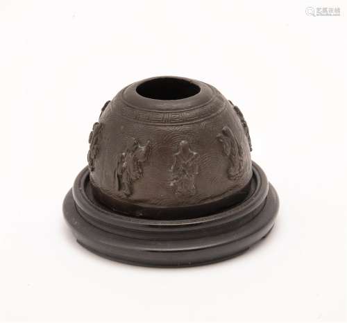 A Chinese bronze 'Eight Immortals' water dropper