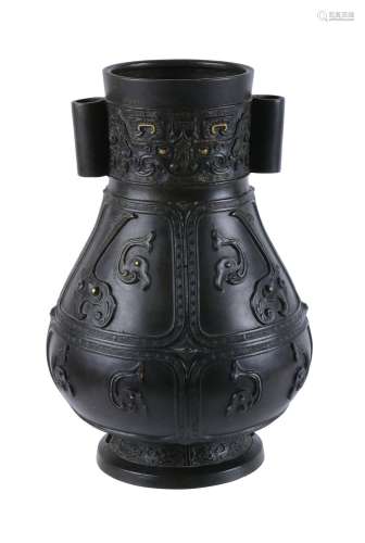 A Chinese gilt archaistic bronze vase