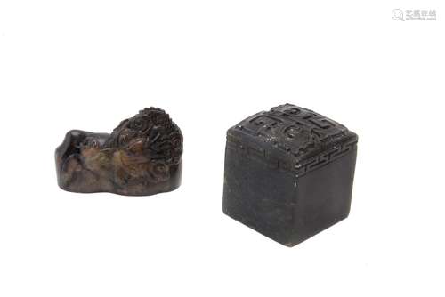 Two Chinese soapstone seals