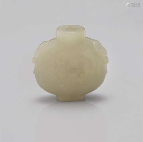 A Chinese celadon jade snuff bottle