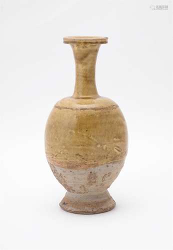 A Chinese ochre-glazed bottle vase