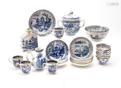 Two part Chinese blue and white part tea and coffee Services