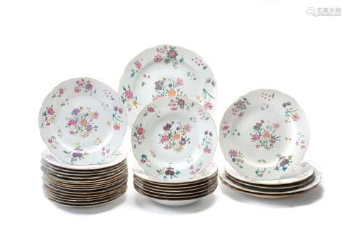 A Chinese 'Famille Rose' part dinner service
