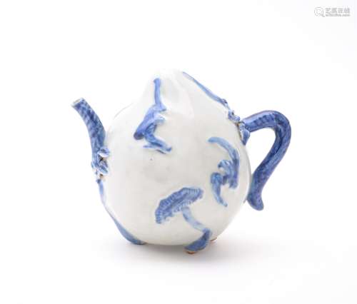 An unusual Chinese blue and white 'Cadogan' teapot
