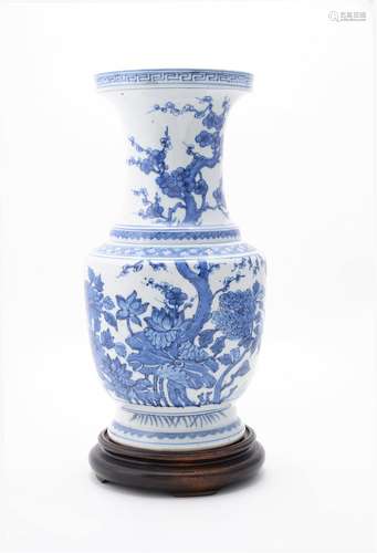 A Chinese blue and white vase