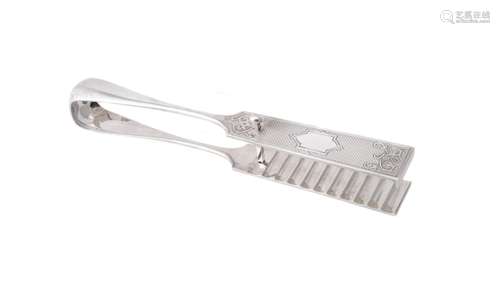 A Russian silver asparagus tongs by Ivan Khlebnikov