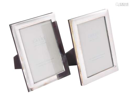 Two silver mounted rectangular photo frames by Carr's of Sheffield Ltd.