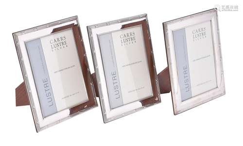 Three silver mounted rectangular photo frames by Carr's of Sheffield Ltd.