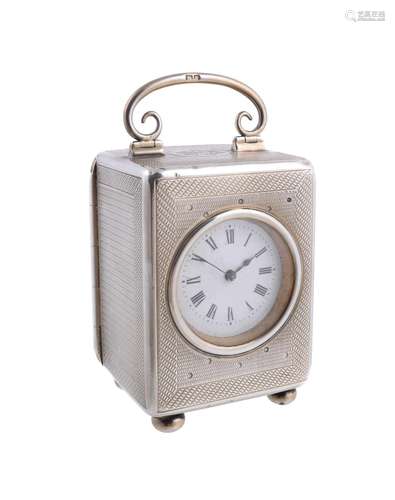 An Edwardian silver carriage clock by John Pound & Co.