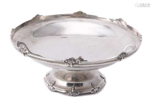 A silver pedestal bowl by Walker & Hall