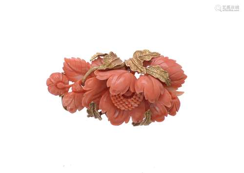 A coral brooch