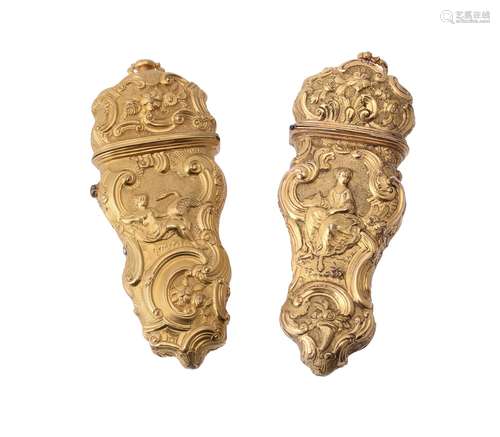 Two mid 18th century gilt metal etuis