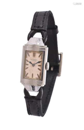 Reverso Luxe, Lady's stainless steel reversible wrist watch