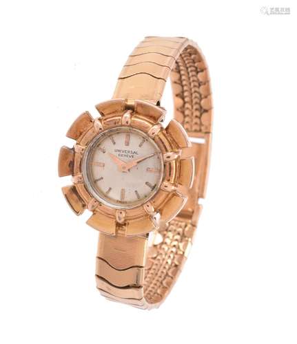 Universal, Lady's gold coloured bracelet watch