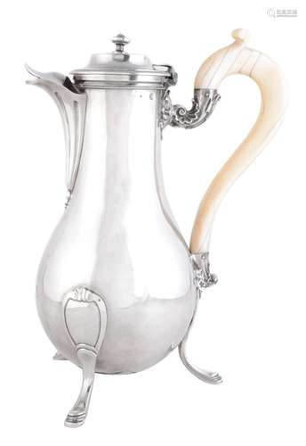 A French silver baluster coffee pot by Nicolas-Richard Masson