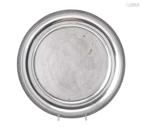 A Continental silver coloured circular plate