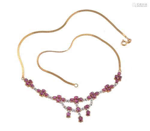 A ruby and diamond necklace