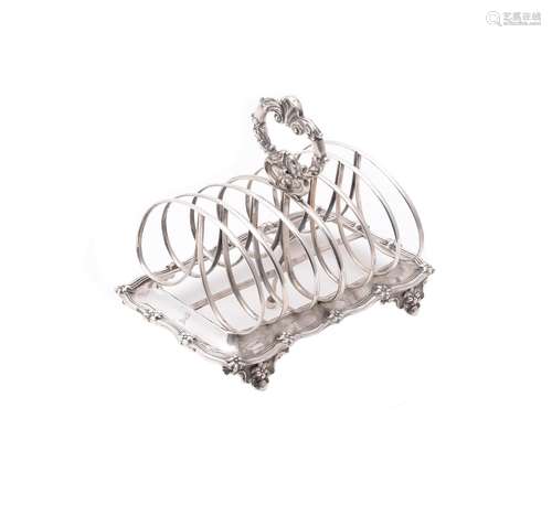 A William IV silver six division toast rack