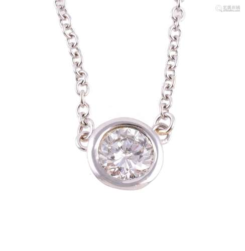 A diamond single stone pendant