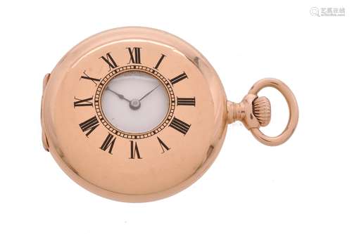 Tiffany & Co., Gold coloured half hunter keyless wind fob watch