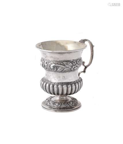 An Indian colonial silver christening mug by Gordon & Co.