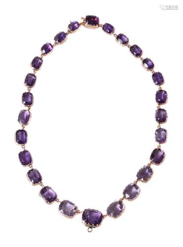 A mid-Victorian amethyst rivière necklace