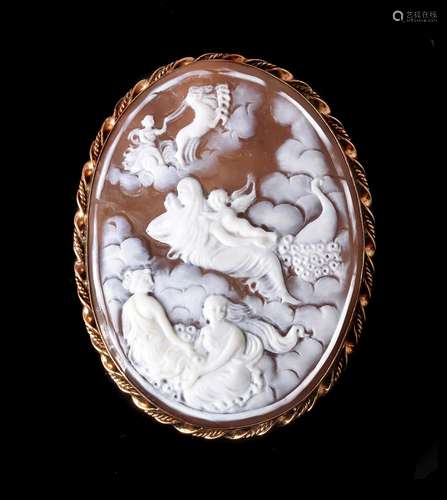 A 1980s shell cameo brooch